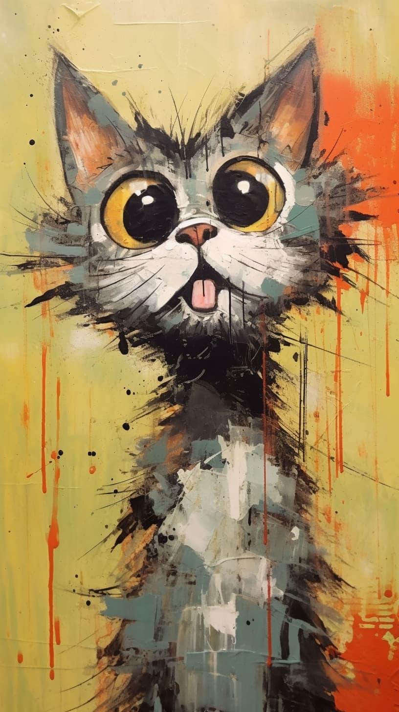 Converging Nostalgia and Neo-Expressionism in Contemporary Art: A Critical Examination of "Cat in Wonder"